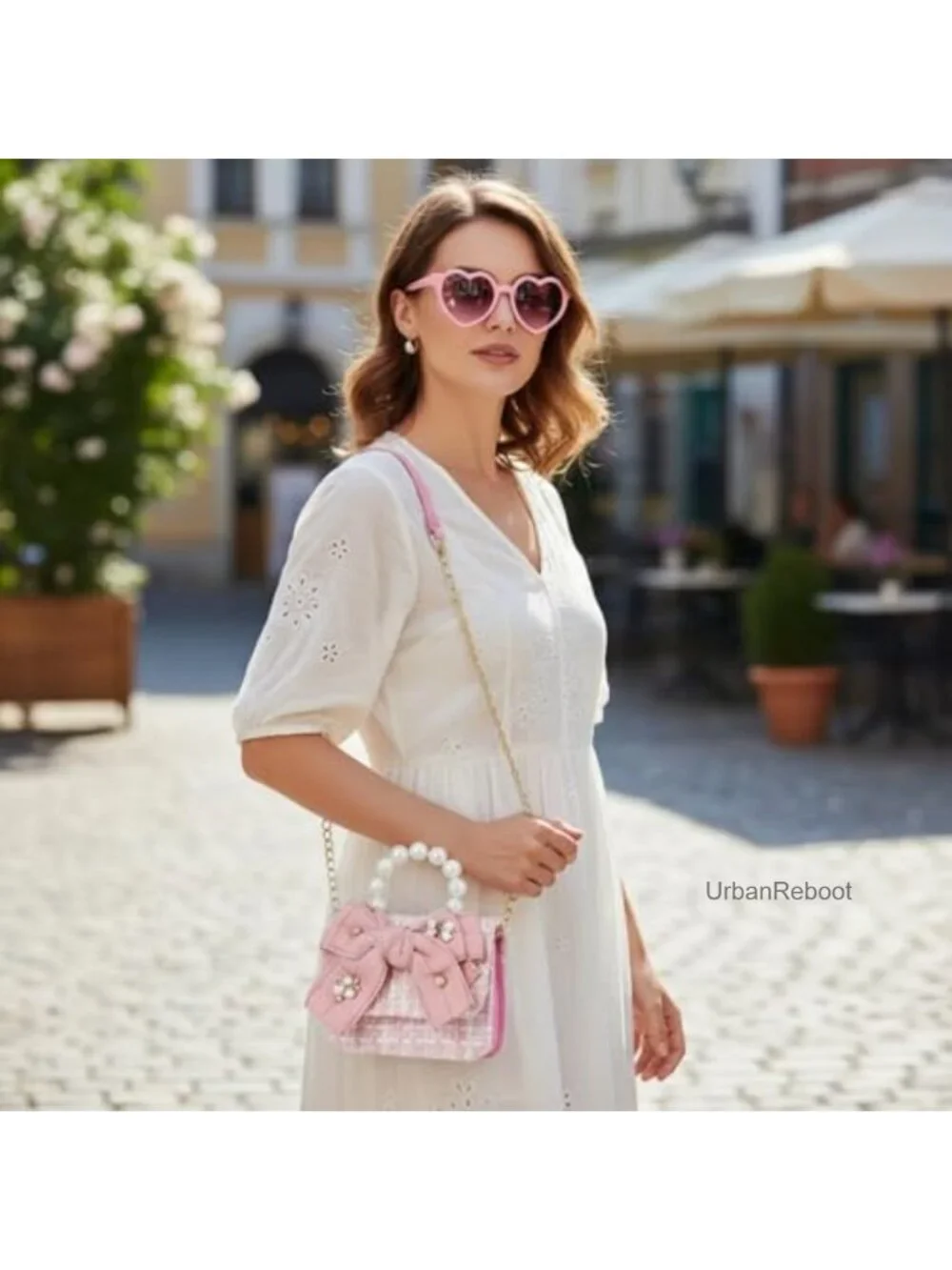 Girls Bowknot Crossbody Purse with Heart Sunglasses Gift Box Set